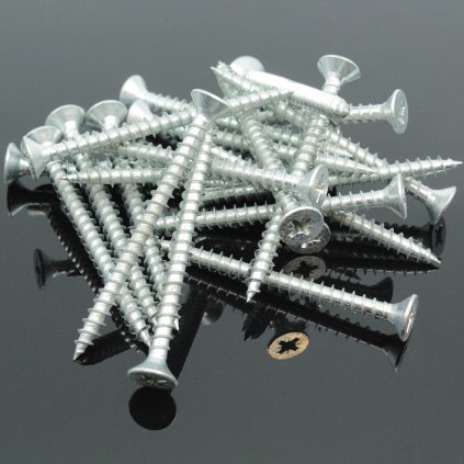 Drevoskrutka - zapustená hlava, biely zinok, 2.5 x (Variant Dľžka 30 mm)