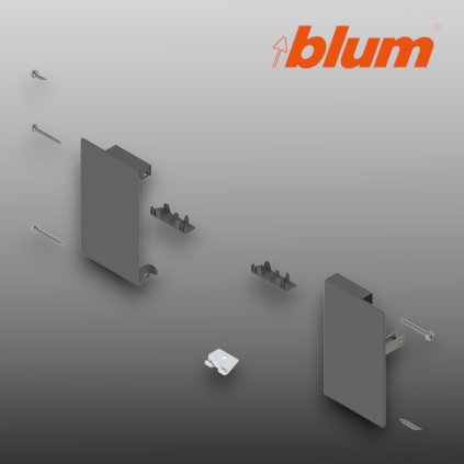 BLUM - MERIVOBOX - držiaky čela - výška M - vnútorná zásuvka - tmavosivá - ZI4.0MS1