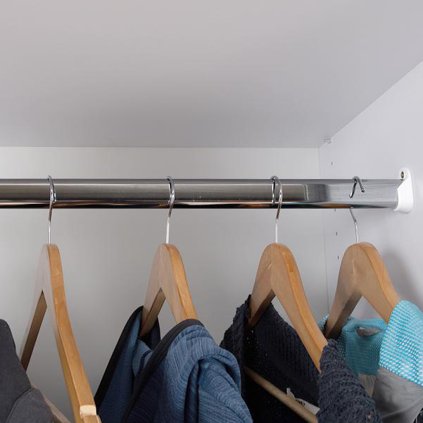 Vešiaková tyč oválna, 30 x 15 x 3000 mm, Chróm