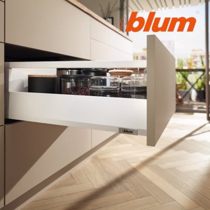BLUM - MERIVOBOX - sada výška E-reling - BLUMOTION TIP-ON - 70kg -  MD550 - biela