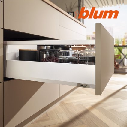 BLUM - MERIVOBOX - sada výška E-reling - BLUMOTION TIP-ON - 40kg -  MD270 - biela