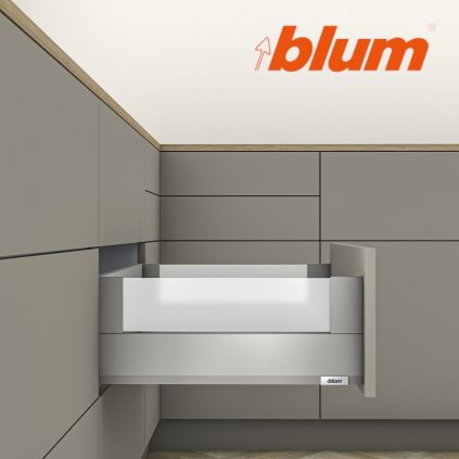 BLUM - MERIVOBOX - sada výška E-BOXCOVER - BLUMOTION TIP-ON - 40kg -  MD270 - sivá
