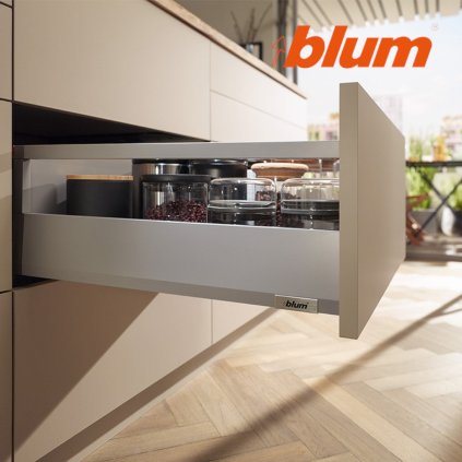 BLUM - MERIVOBOX - sada výška E-reling - BLUMOTION TIP-ON - 40kg -  MD270 - sivá
