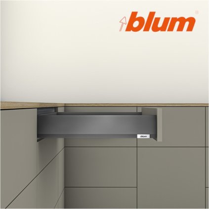 BLUM - MERIVOBOX - sada výška M - BLUMOTION TIP-ON - 40kg -  MD500 - tmavosivá