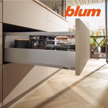 BLUM - MERIVOBOX - sada výška E-reling - BLUMOTION TIP-ON - 40kg -  MD550 - sivá