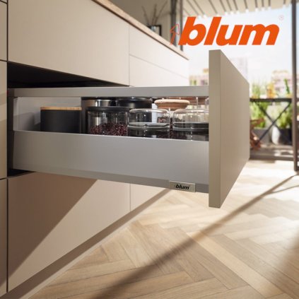 BLUM - MERIVOBOX - sada výška E-reling - BLUMOTION TIP-ON - 40kg -  MD600 - sivá
