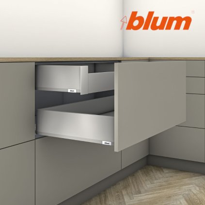 BLUM - MERIVOBOX - sada výška K - BLUMOTION TIP-ON - 40kg -  MD600 - tmavosivá