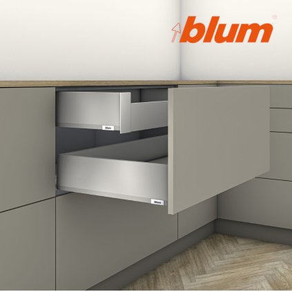 BLUM - MERIVOBOX - sada výška K - BLUMOTION TIP-ON - 40kg -  MD500 - tmavosivá