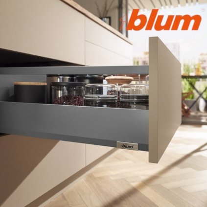BLUM - MERIVOBOX - sada výška E-reling - BLUMOTION TIP-ON - 40kg -  MD450 - sivá