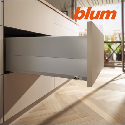 BLUM - MERIVOBOX - sada výška E-BOXCAP - BLUMOTION TIP-ON - 40kg -  MD400 - sivá