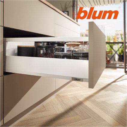 BLUM - MERIVOBOX - sada výška E-reling - BLUMOTION TIP-ON - 70kg -  MD500 - biela
