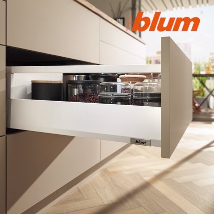 BLUM - MERIVOBOX - sada výška E-reling - BLUMOTION TIP-ON - 40kg -  MD450 - biela
