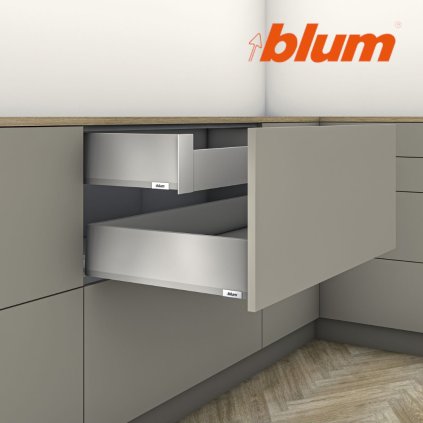 BLUM - MERIVOBOX - sada výška K - BLUMOTION TIP-ON - 70kg -  MD500 - tmavosivá