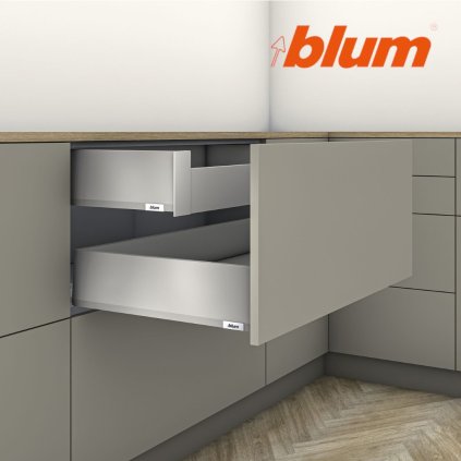 BLUM - MERIVOBOX - sada výška K - BLUMOTION TIP-ON - 70kg -  MD550 - tmavosivá