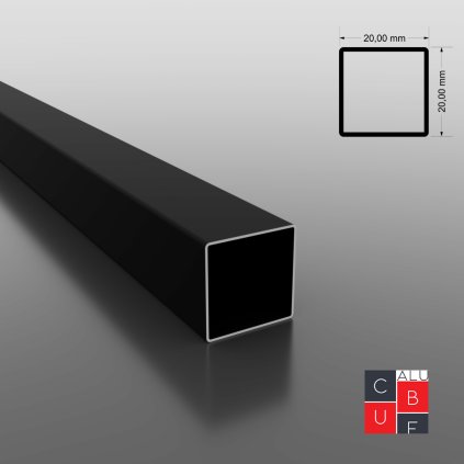 ALUCUBE - profil vertikálny čierny, 3 m