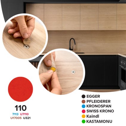 Krytka samolepiaca - 110 - 7113 / U7110 / U17005 / U321 - Ø 14 mm