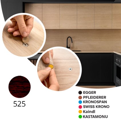 Krytka samolepiaca - 525 - Mahagón - Ø 14 mm