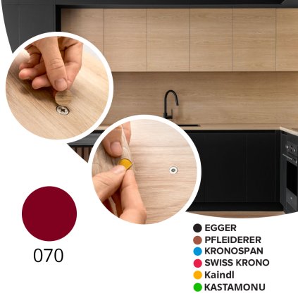 Krytka samolepiaca - 070 - Burgundy - Ø 14 mm