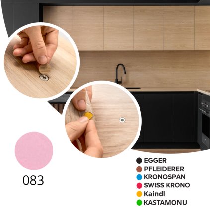 Krytka samolepiaca - 083 - Pink - Ø 14 mm