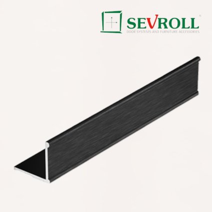 SEVROLL - uholník K2 18x19 mm - Čierna brúsená