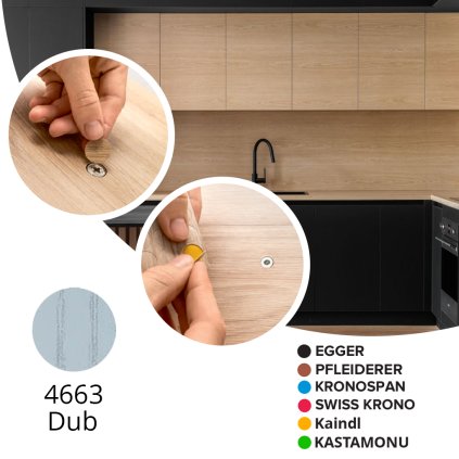 Krytka samolepiaca - 4663 Dub - Ø 13 mm