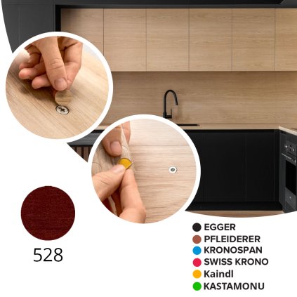 Krytka samolepiaca - 528 - Mahagón - Ø 14 mm - Výpredaj