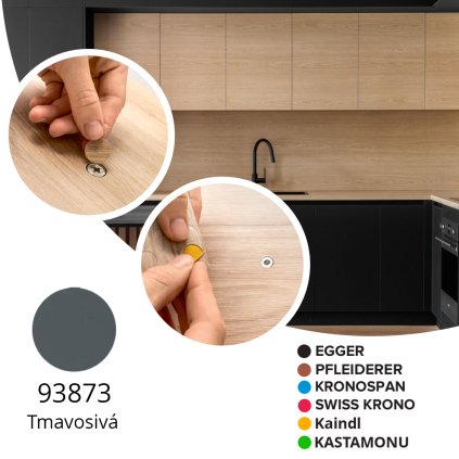 Krytka samolepiaca - 93873 Tmavosivá - Ø 13 mm