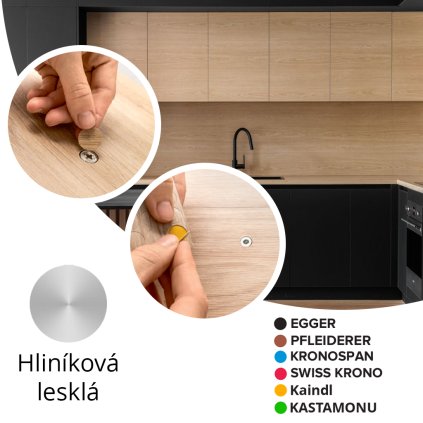 Krytka samolepiaca - Hliníková lesklá - Ø 13 mm