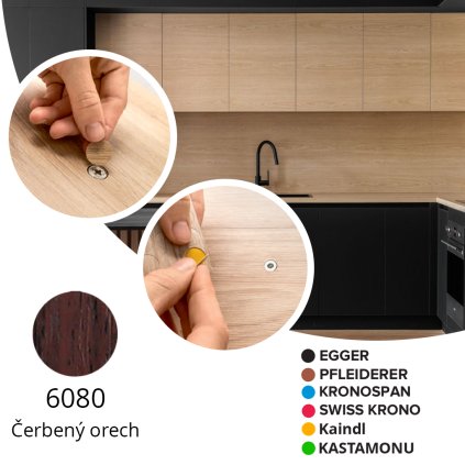 Krytka samolepiaca - 6080 Červený orech - Ø 13 mm