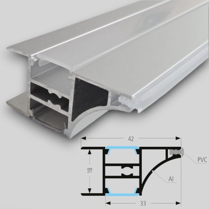 LEDAL5 - úchytkový profil LED pre horné skrinky - 3 m