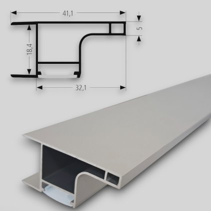 LEDAL10 - úchytkový profil LED  pre horné skrinky - 3 m (Variant Farba Nerez brúsený)