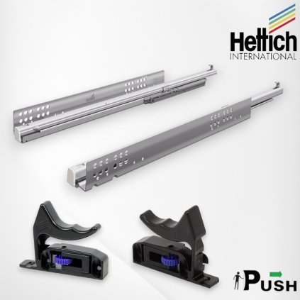 HETTICH - QUADRO V6 - PUSH to OPEN - plnovýsuv - 30 kg nosnosť -