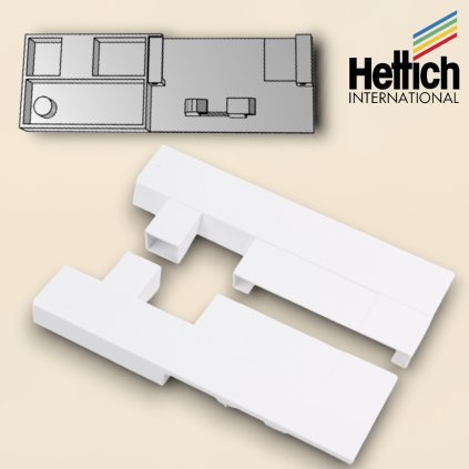Hettich - ATIRA - Spojky pre vn. zásuvky 144mm biele