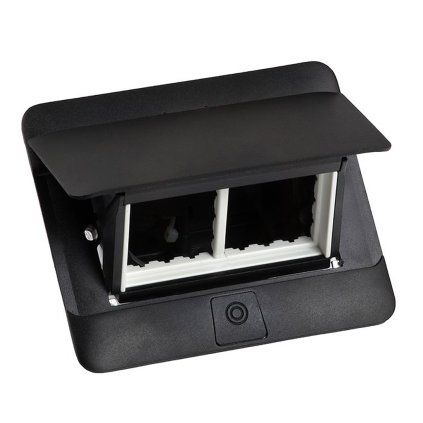 Elektrická zásuvka - Výklopná zásuvka LEGRAND Pop-Up 4Mod, KIT 654002, čierna