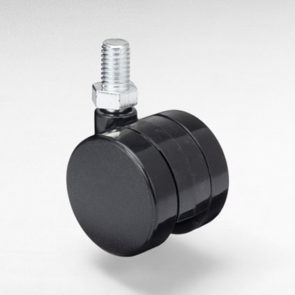 Koliesko nábytkové, 40 mm, s čapom, čierne