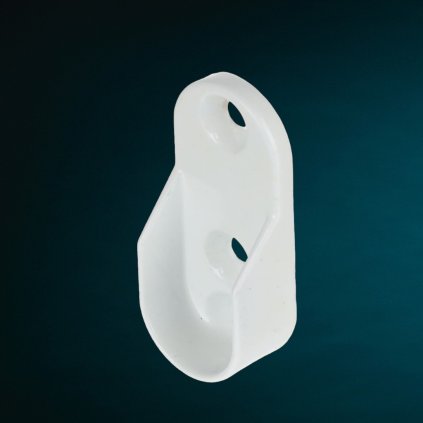 Objímka vešiaková pre oválnu tyč, 30x15mm, biela