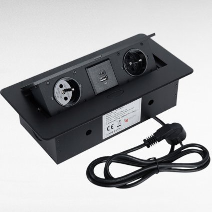 Elektrická zásuvka - Výklopná zásuvka Flexiport, modul III, 2 x 230V, 1 x USB, 1 x Type C, -  VÝBEH