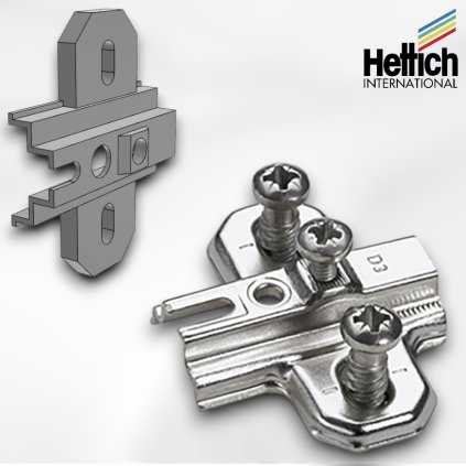 Hettich - SlideOn podložka H3 s euroskrutky