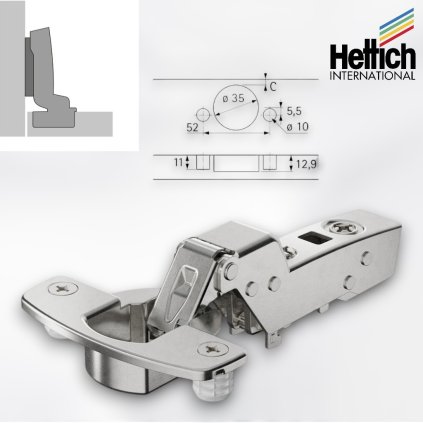 Hettich - SENSYS záves vložený 110°, s tlmením