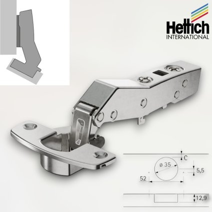 Hettich - SENSYS záves naložený 30°