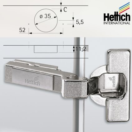 Hettich - Intermat záves naložený 30°