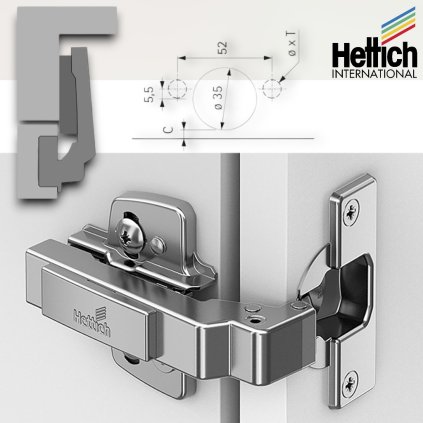 Hettich - Intermat záves vložený 90° na slepý roh