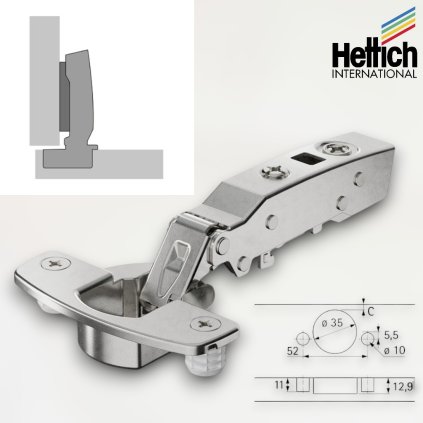 Hettich - SENSYS záves naložený 110°