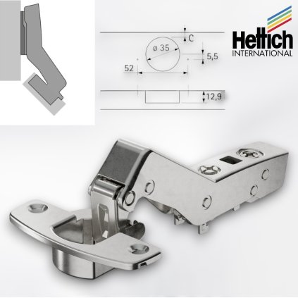 Hettich - SENSYS záves vložený 45°