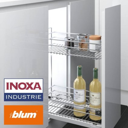INOXA 450 - výsuvný dvojkôš s tlmením chróm - výsuv BLUM