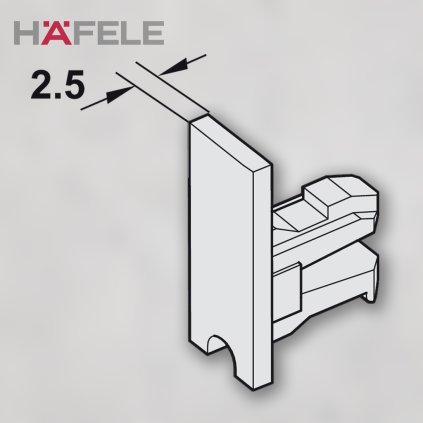 HAFELE - Koncový diel, s drážkou pre sklo pro Slido Design IF, chróm matný