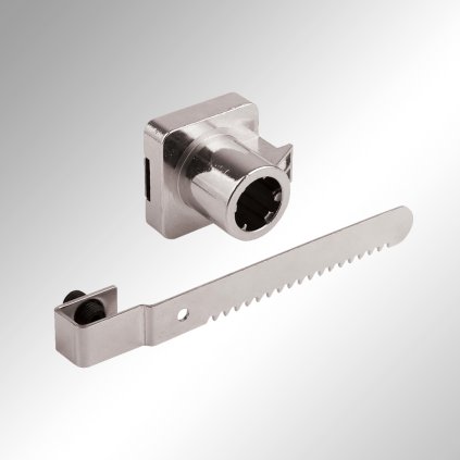 HARD - zámok na posuvné sklenené dvierka pre vymeniteľnú vložku, pravý