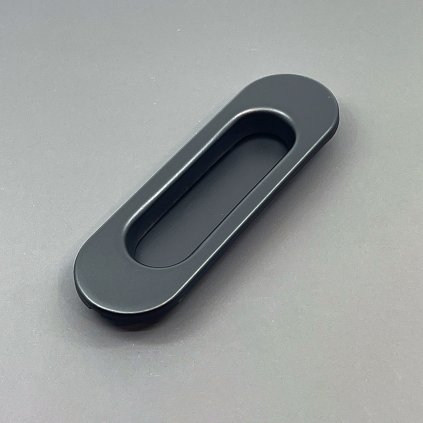 Mušla - FT, ovál bez otvoru, 125x40, 3665AC - čierna matná