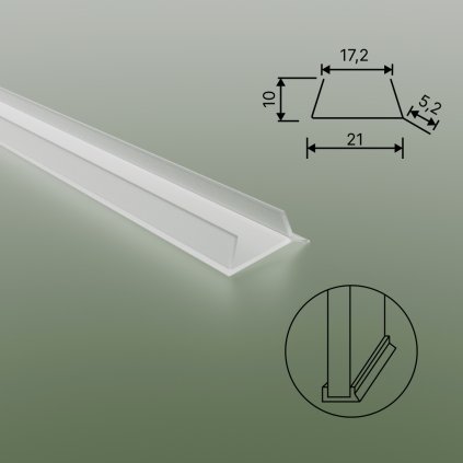 Tesniaci profil soklovej dosky (16-18 mm) - 3 m