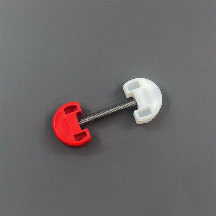 Univerzálna spojka, skrutka M4 x 48 mm, červený a biely plast